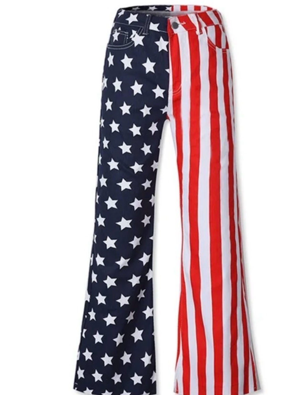 Patriotic Star & Stripe Flared Pants - Red, White & Blue July 4th